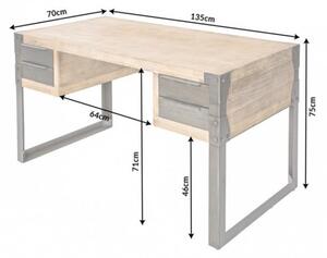 Pracovní stůl FACTORY 135 CM pravá akáciová dýha Nábytek | Kancelářský nábytek | Stoly