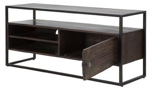 Tmavě hnědý TV stolek z akáciového dřeva Mauro Ferretti Hypotes, 120x40x55 cm