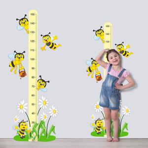 INSPIO Samolepky do dětského pokoje - Dětský metr se včelkami