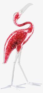Skleněná figurka Ibis rudý vysypaná českým křišťálem Preciosa