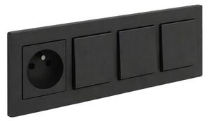 Legrand - Trojitý jednopólový vypínač č. 1 a zásuvka domovní 250V/16A NILOE STEP