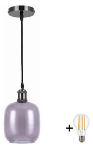 BRILAGI -LED Lustr na lanku RETRO GLASS 1xE27/60W/230V pr. 14cm černá/kouř šedá