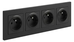 Legrand - Čtyřnásobná zásuvka domovní 250V/16A NILOE STEP černá