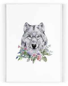 Plakát / Obraz Vlk Pololesklý saténový papír 40 x 50 cm