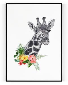 Plakát / Obraz Žirafa Napnuté plátno na dřevěném rámu 40 x 50 cm