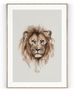 Plakát / Obraz Lion S okrajem Pololesklý saténový papír A4 - 21 x 29,7 cm
