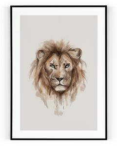 Plakát / Obraz Lion S okrajem Pololesklý saténový papír 210 g/m² A4 - 21 x 29,7 cm