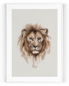 Plakát / Obraz Lion Pololesklý saténový papír S okrajem A4 - 21 x 29,7 cm