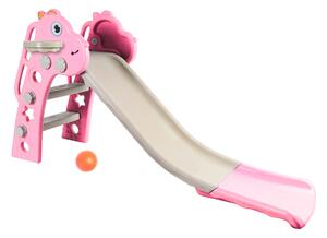 Aga4Kids Skluzavka s madlem 130 cm DS3701 Růžová