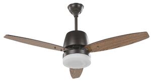 Stropní ventilátor se světlem MLAVA s dálkovým ovládáním LED Hnědá
