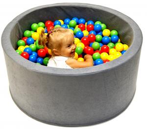 Bazén pro děti 90x40cm kruhový tvar + 200 balónků - šedy/máta