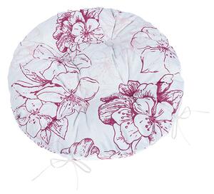 BELLATEX Sedák Adéla prošívaný kulatý Vínová,Bílá průměr 40 cm