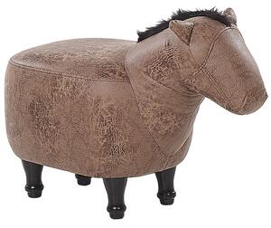 Zvířecí stolička HORSE Kůň Umělá kůže Světle hnědá