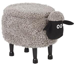 Zvířecí stolička s úložným prostorem SHEEP Ovce Tkanina Šedá