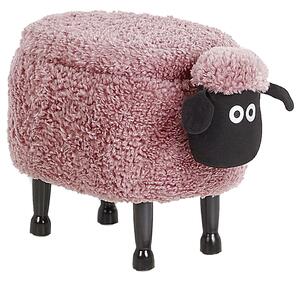 Zvířecí stolička s úložným prostorem SHEEP Ovce Tkanina Růžová