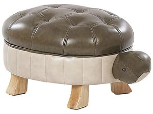 Zvířecí stolička TURTLE Želva Umělá kůže Tmavě zelená