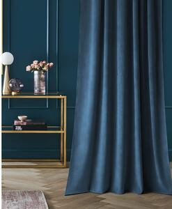 Room99 Hotový Závěs na pásce CHARMY Jednobarevný Velurový Zatemňovací Barva: Granátová, Velikost: 140 x 260 cm