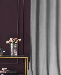 Room99 Hotový Závěs na pásce CHARMY Jednobarevný Velurový Zatemňovací Barva: Světle šedá, Velikost: 140 x 260 cm