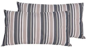 Sada 2 venkovních polštářů KASTOS Pruhovaný vzor 40 x 70 cm Taupe