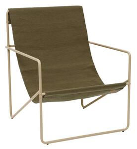 Ferm Living Křeslo Desert Lounge Chair, cashmere / olive