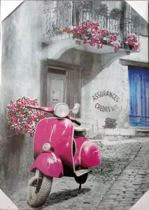 Obraz růžová motorka 50 x 70 cm