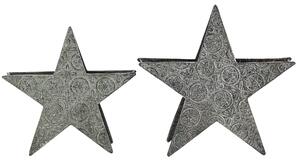 Sada 2 svícnů TORNIO 30/26 cm Kov Stříbrná