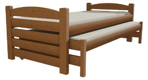 Dětská postel s výsuvnou přistýlkou z MASIVU 200x80cm bez šuplíku - DPV026