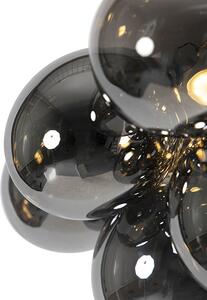Designové stropní svítidlo černé s kouřovým sklem 4-světlo - Uvas