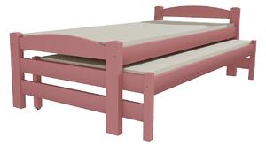 Dětská postel s výsuvnou přistýlkou z MASIVU 180x80cm bez šuplíku - DPV025