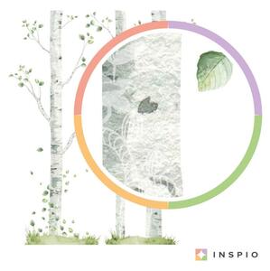 INSPIO-textilní přelepitelná samolepka - Dětské samolepky na zeď - Břízy s ptáčky