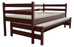 Dětská postel s výsuvnou přistýlkou z MASIVU 180x80cm bez šuplíku - DPV021