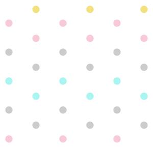 INSPIO-textilní přelepitelná samolepka - Samolepky puntíky na zeď v pastelových barvách
