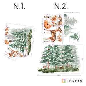INSPIO-textilní přelepitelná samolepka - Samolepka na zeď - Forest lesní zvířátka