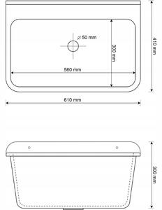 Sink Quality Universe, univerzální plastová výlevka 61x41x30 cm + sifon, 1-komorová, bílá, SKQ-KGLK60-WH