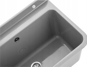 Sink Quality Universe, univerzální plastová výlevka 61x41x30 cm + sifon, 1-komorová, šedá, SKQ-KGLK60-G
