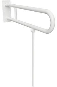 Bemeta Design HELP: Madlo, 600 mm, ve tvaru U, sklopné, s opěrnou nohou, bez krytky, bílá - 301102074N
