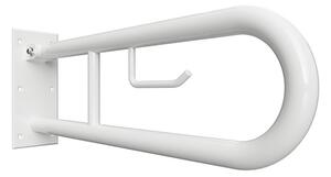 Bemeta Design HELP: Madlo, 600 mm, ve tvaru U, s držákem TP, sklopné, bez krytky, bílá - 301406274