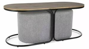 Konferenční stolek DEOL dub artisan/černá/šedá, set 3 ks