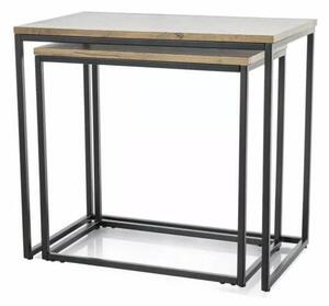 Konferenční stolek DUBLU dub artisan/černá, set 2 ks
