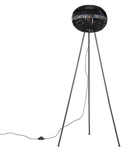 Moderní stojací lampa stativ černý - Zoë
