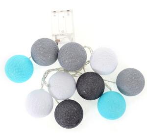 Tutumi Cotton Balls, LED svítící kuličky 200cm 10ks FL-01, tmavě šedá, BAL-00005
