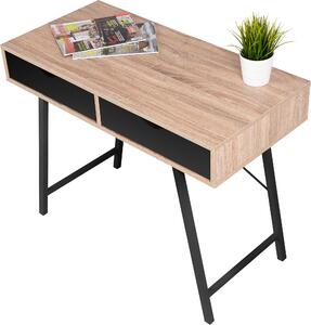 Tutumi, obdélníkový psací stůl se šuplíky 100x48x79 cm FFT180902, černá-dřevo, MEB-06022