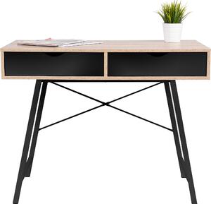 Tutumi, obdélníkový psací stůl se šuplíky 100x48x79 cm FFT180902, černá-dřevo, MEB-06022