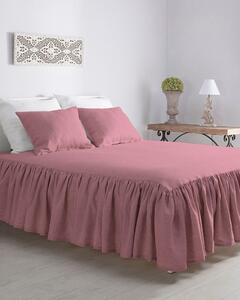 Přehoz Linen Frilly 160 x 210 cm růžový