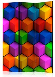 Paraván - Barevné geometrické krabice 135x172