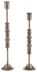 Sada 2 svícnů SALAMINA 63/49 cm Kov Zlatá