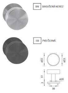 Dveřní kování MP Koule - R 3SM - koule pevná (broušená nerez)