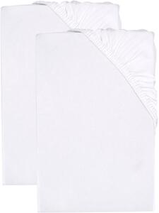 Livarno home Sada žerzejových napínacích prostěradel, 90–100 x 200 cm, bílá, 2dílná (800010454)