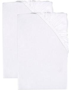 Livarno home Sada žerzejových napínacích prostěradel, 90–100 x 200 cm, bílá, 2dílná (800010454)