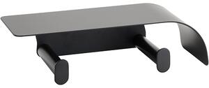 Bemeta Design ORGANIC BLACK: Držák toaletního papíru, dvojitý, s poličkou - 167112160